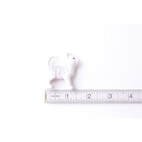 Little Kitten, 1 3/4", PVC Figure, Striped, White Gray, Tiny Figurine, Adorable, - Picture 4 of 4